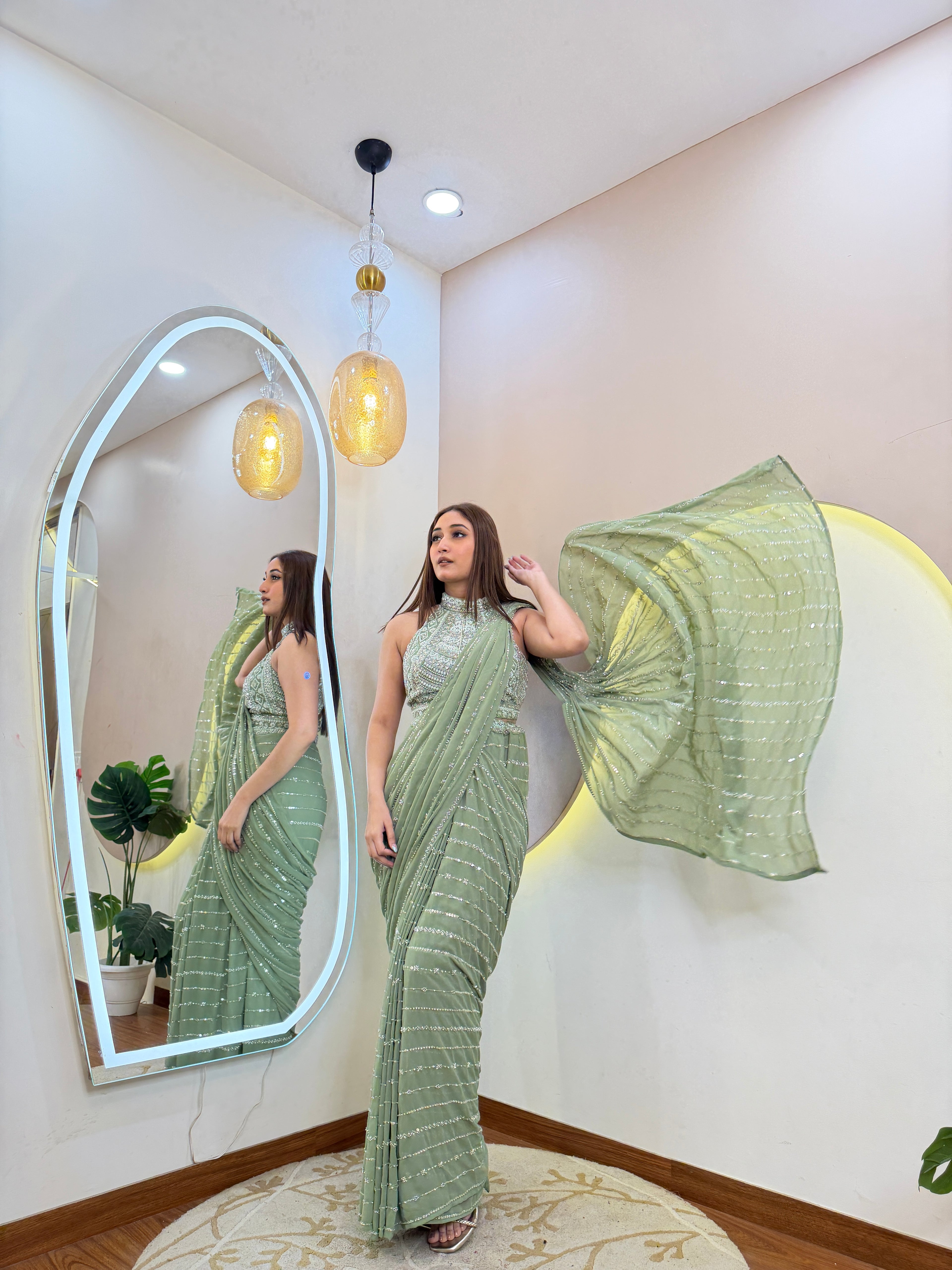 D697  DRAPE SAREE