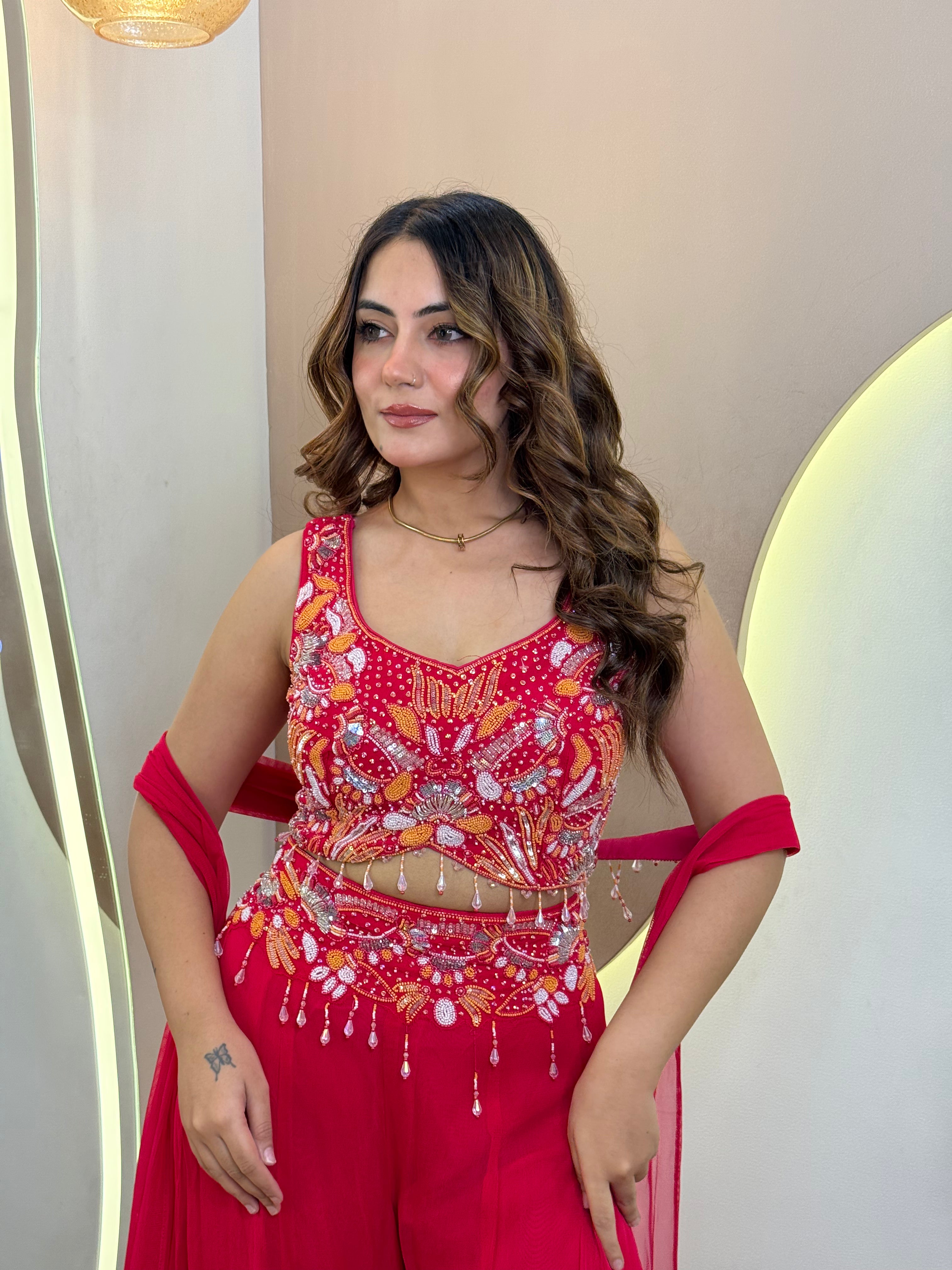 "SHABANA" CROP TOP SET