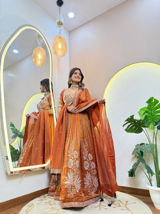 ORANGE COLOUR LEHNGA CHOLI