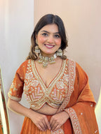 C690 ORANGE COLOUR LEHNGA CHOLI