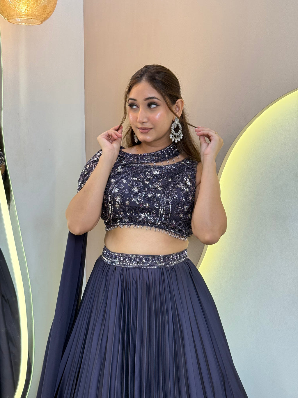 "ZUBAIDA " CROP TOP  SKIRT