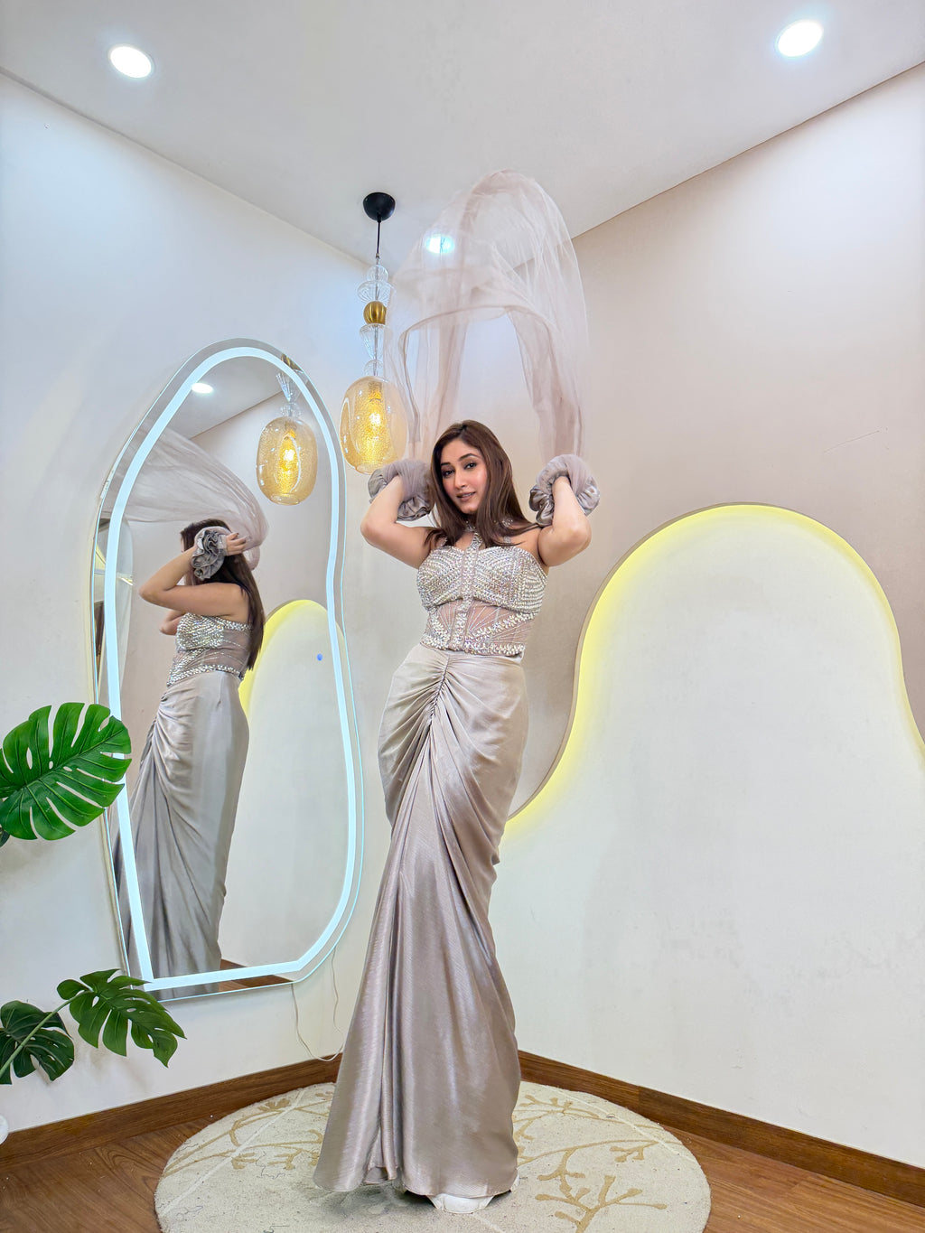 D738 CROP TOP SKIRT  DHHOTI STYLE