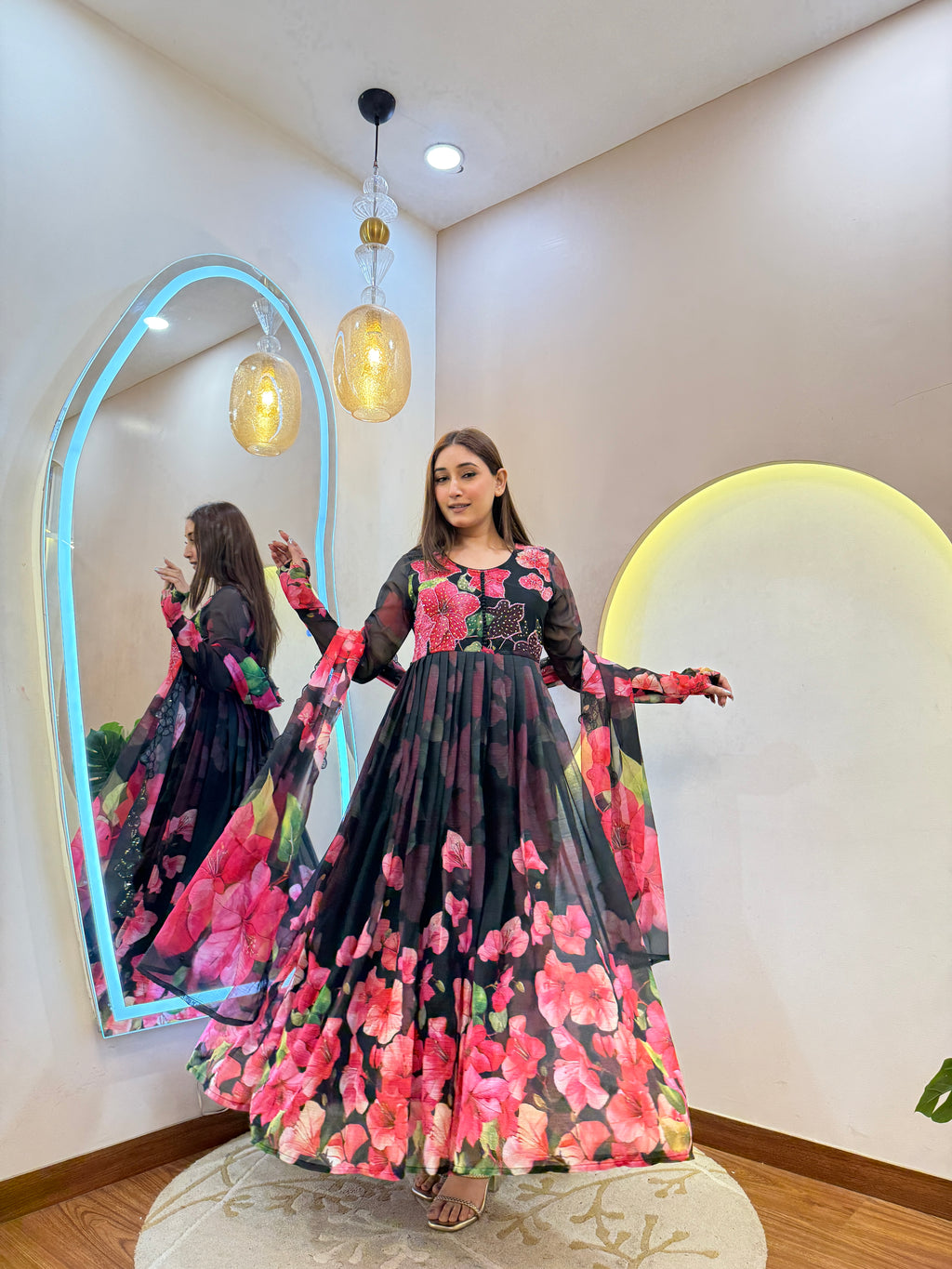 D518  ANARKALI PANT SUIT OUTFIT  GOWN