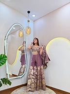 D736  SHARARA STYLE " CORD SET WID JECKET