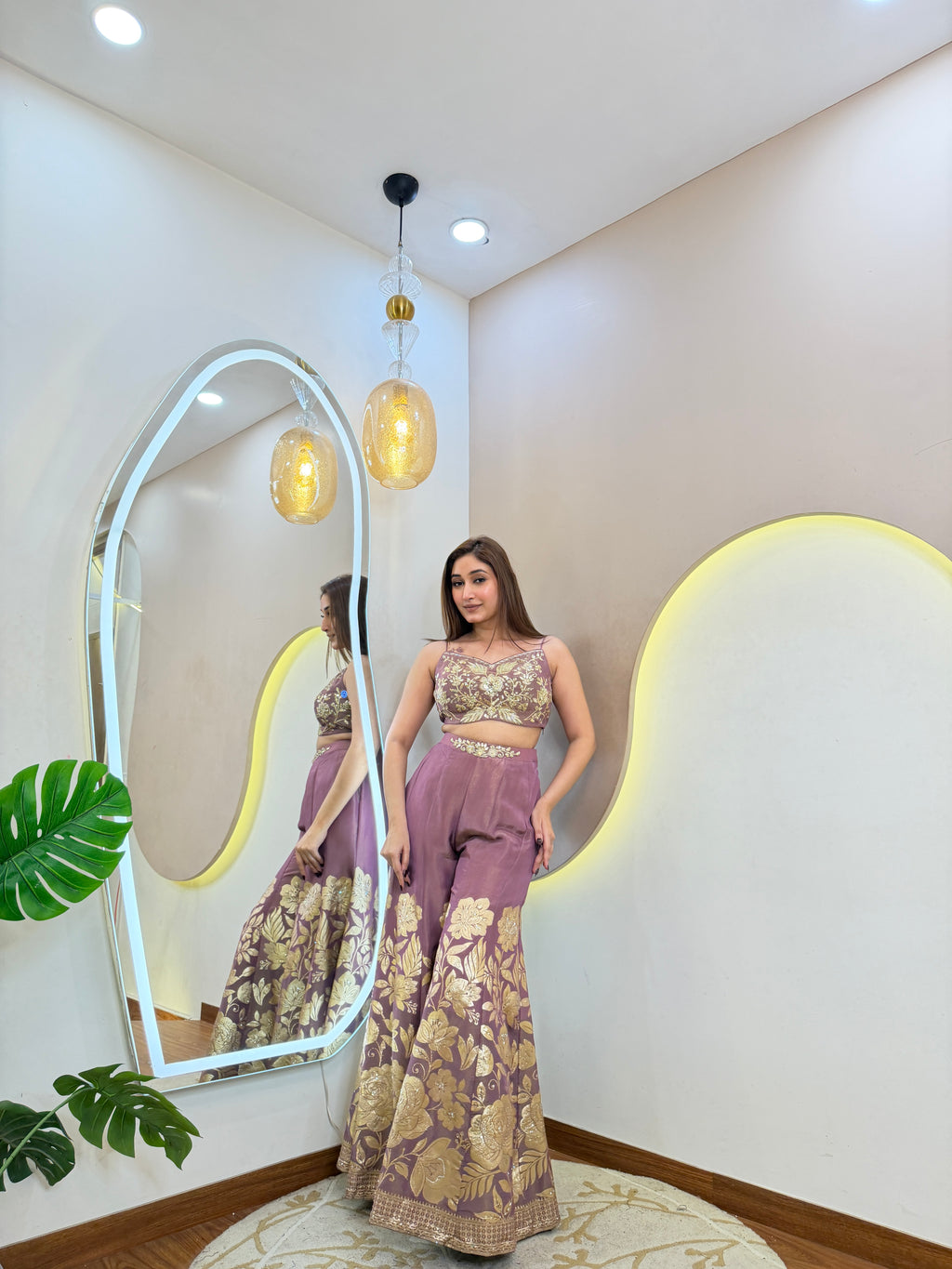 D736  SHARARA STYLE " CORD SET WID JECKET