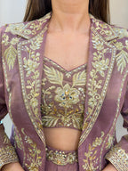 D736  SHARARA STYLE " CORD SET WID JECKET