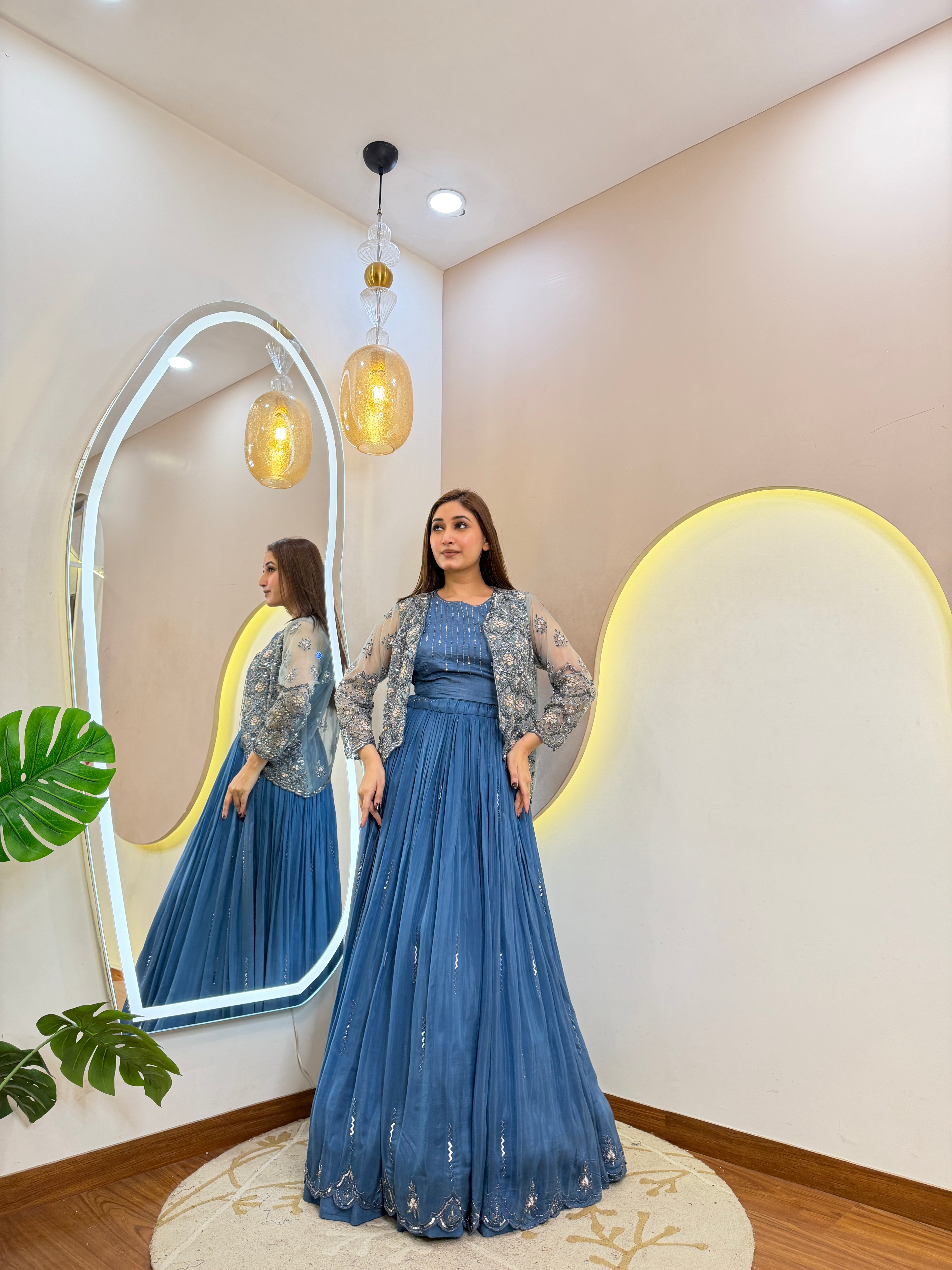 Ac01 CROP TOP SKIRT WID JECKET