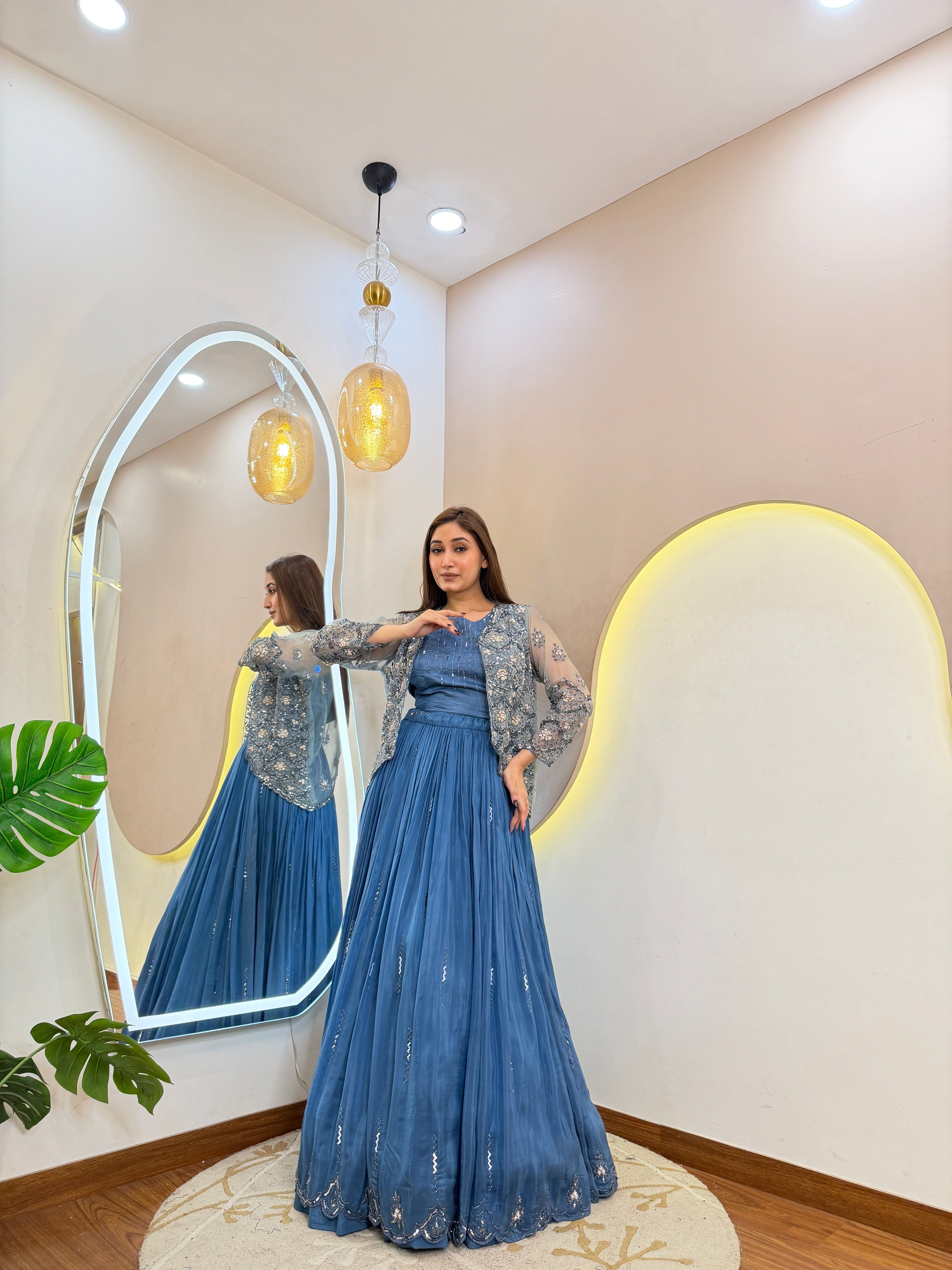 Ac01 CROP TOP SKIRT WID JECKET