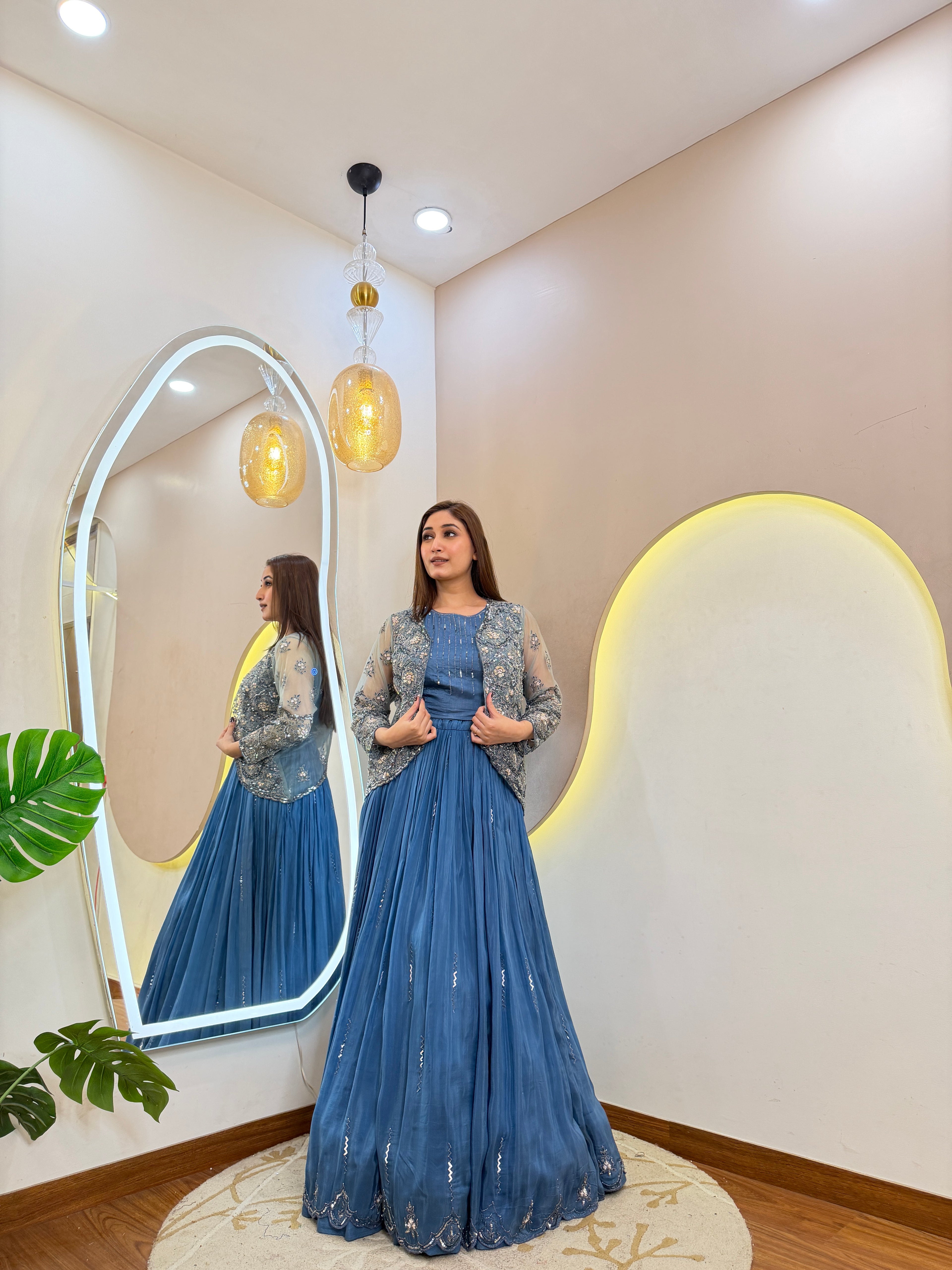 Ac01 CROP TOP SKIRT WID JECKET