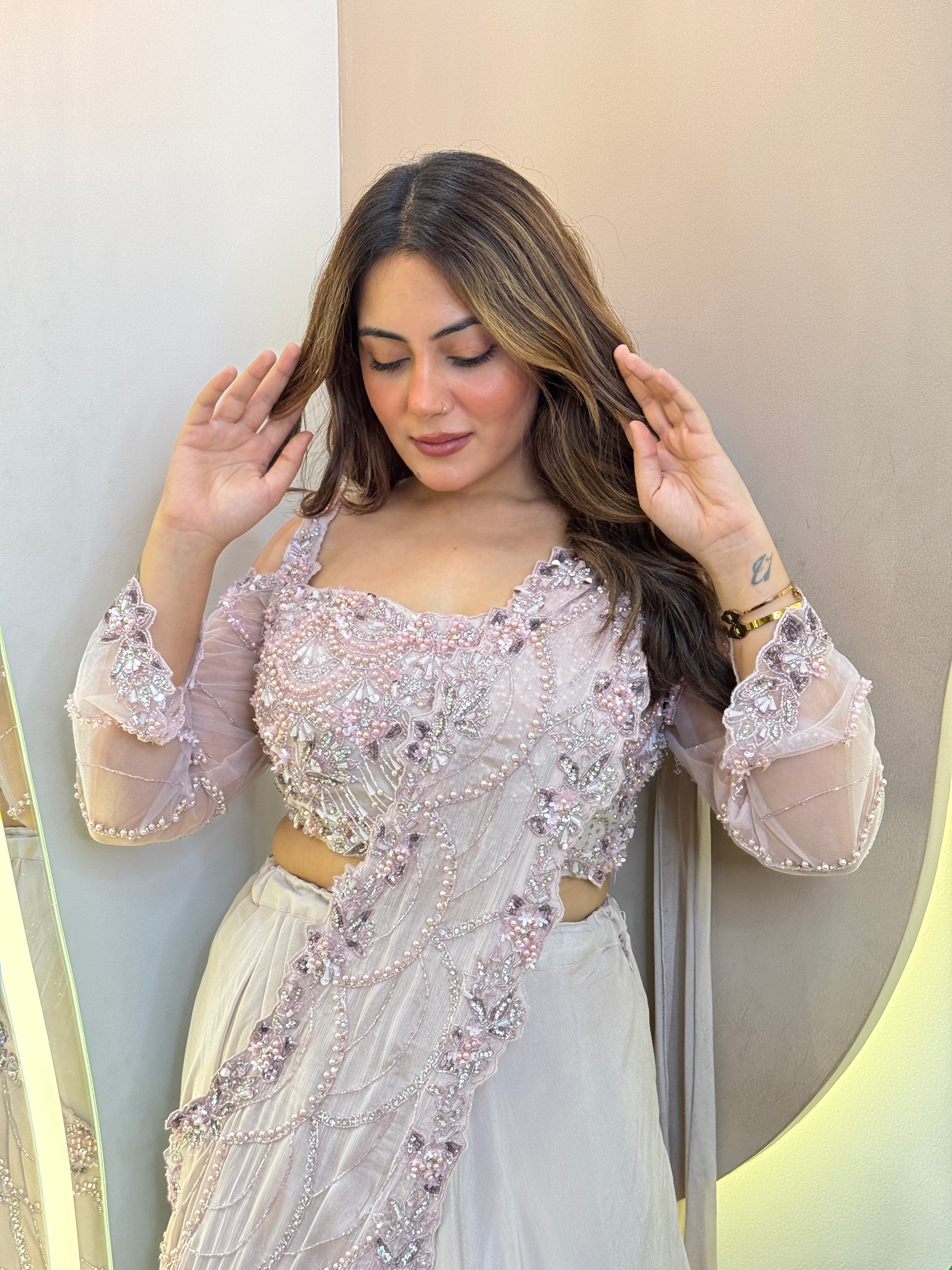 B986  CROP TOP SKIRT