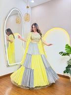 GEORGETTE FEBRIC CAPE STYLE LEHNGA
