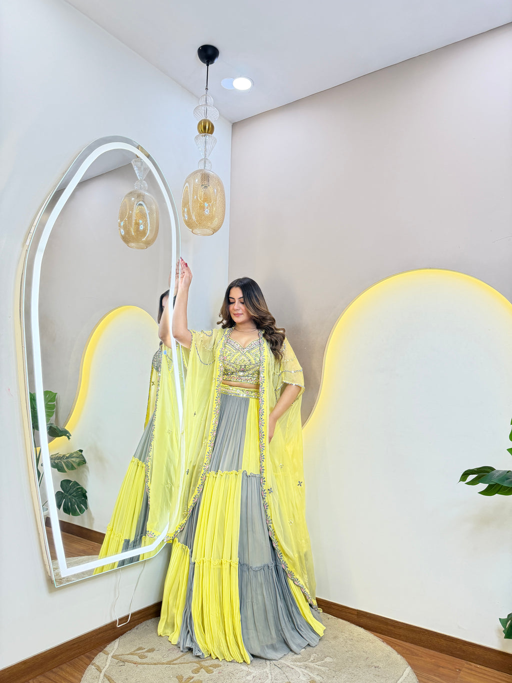 GEORGETTE FEBRIC CAPE STYLE LEHNGA