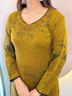 MEHNDI COLOUR OUTFIT WOOLEN 3pc SET