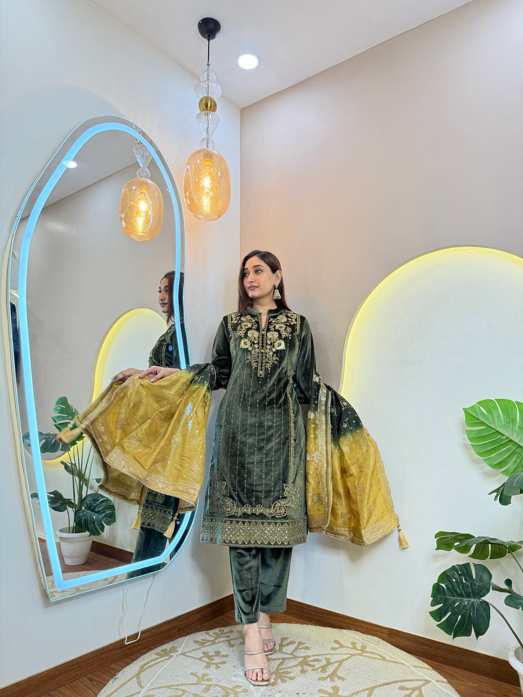 GREEN OUTFIT  WOOLEN 3pc SET