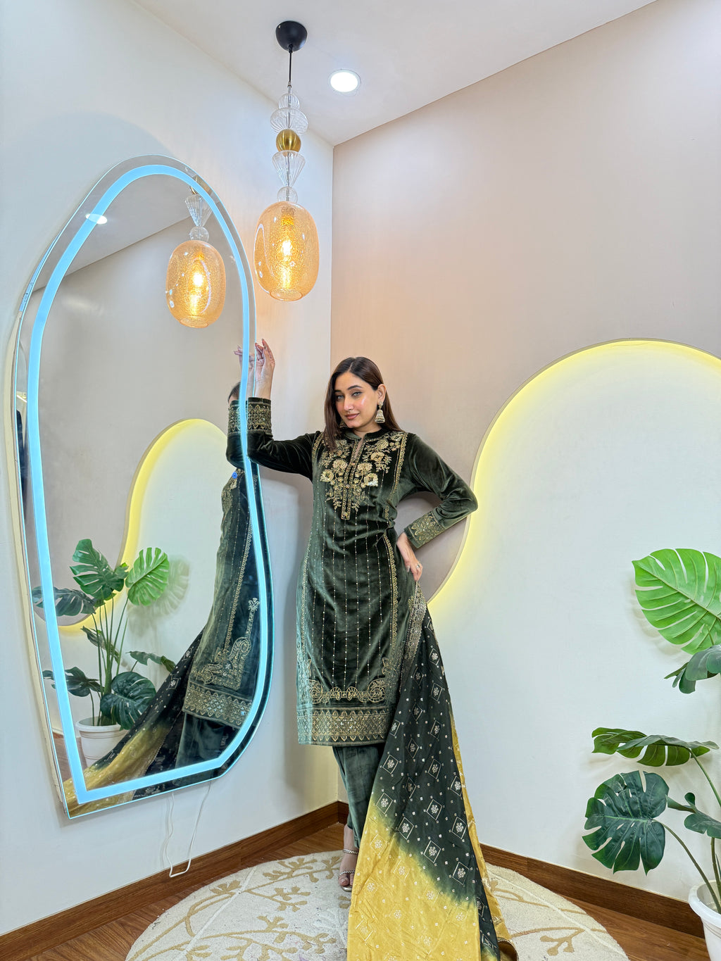 GREEN OUTFIT  WOOLEN 3pc SET