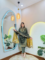 GREEN OUTFIT  WOOLEN 3pc SET