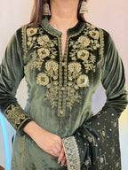 GREEN OUTFIT  WOOLEN 3pc SET