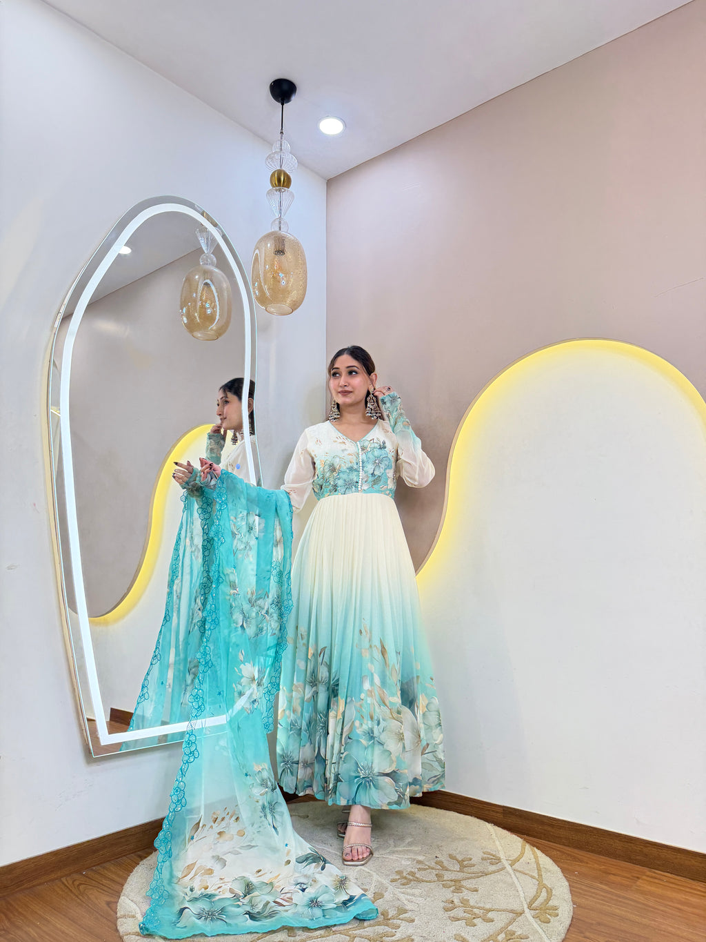 D536 ANARKALI PANT SUIT OUTFIT  GOWN