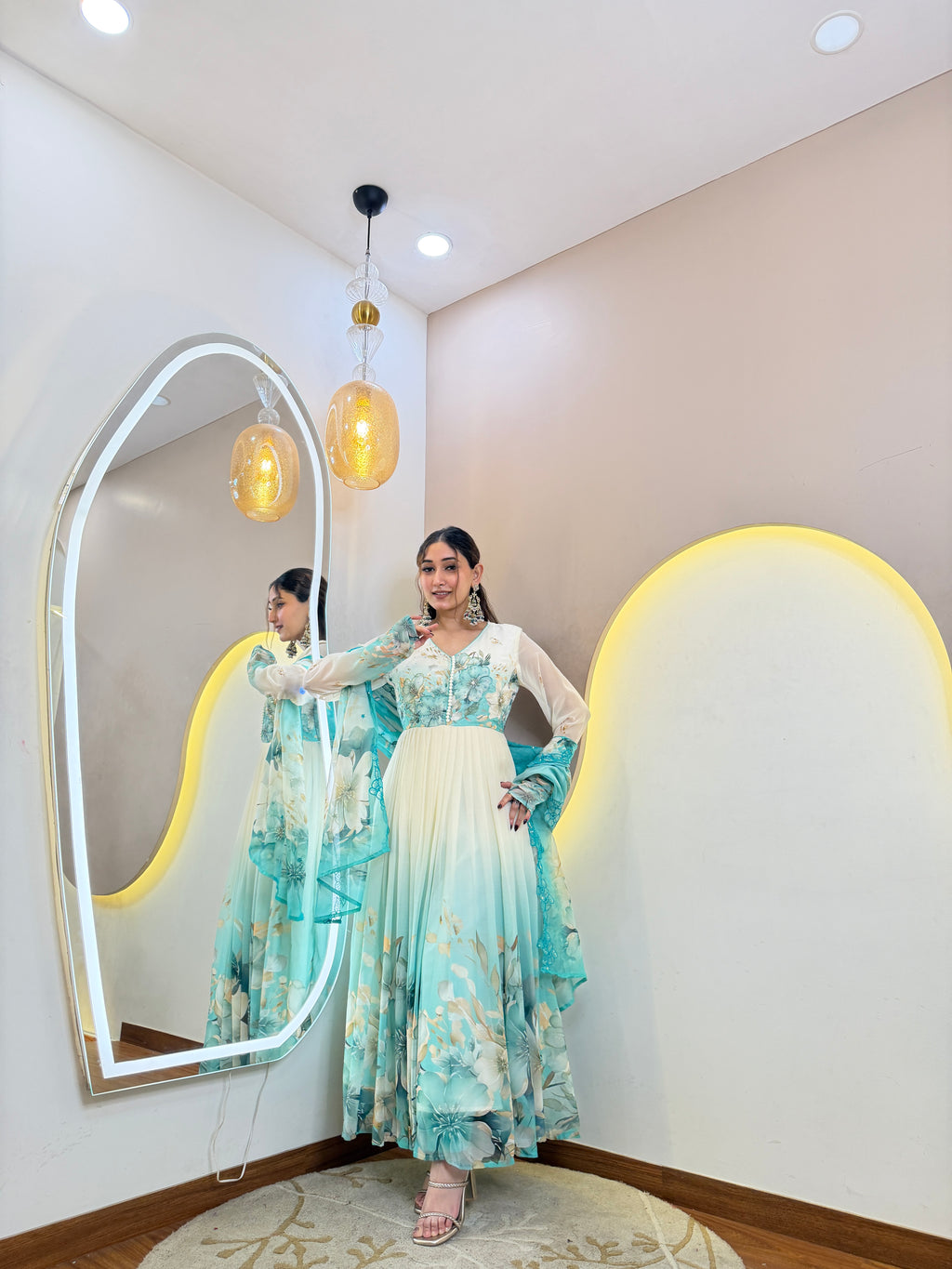 D536 ANARKALI PANT SUIT OUTFIT  GOWN