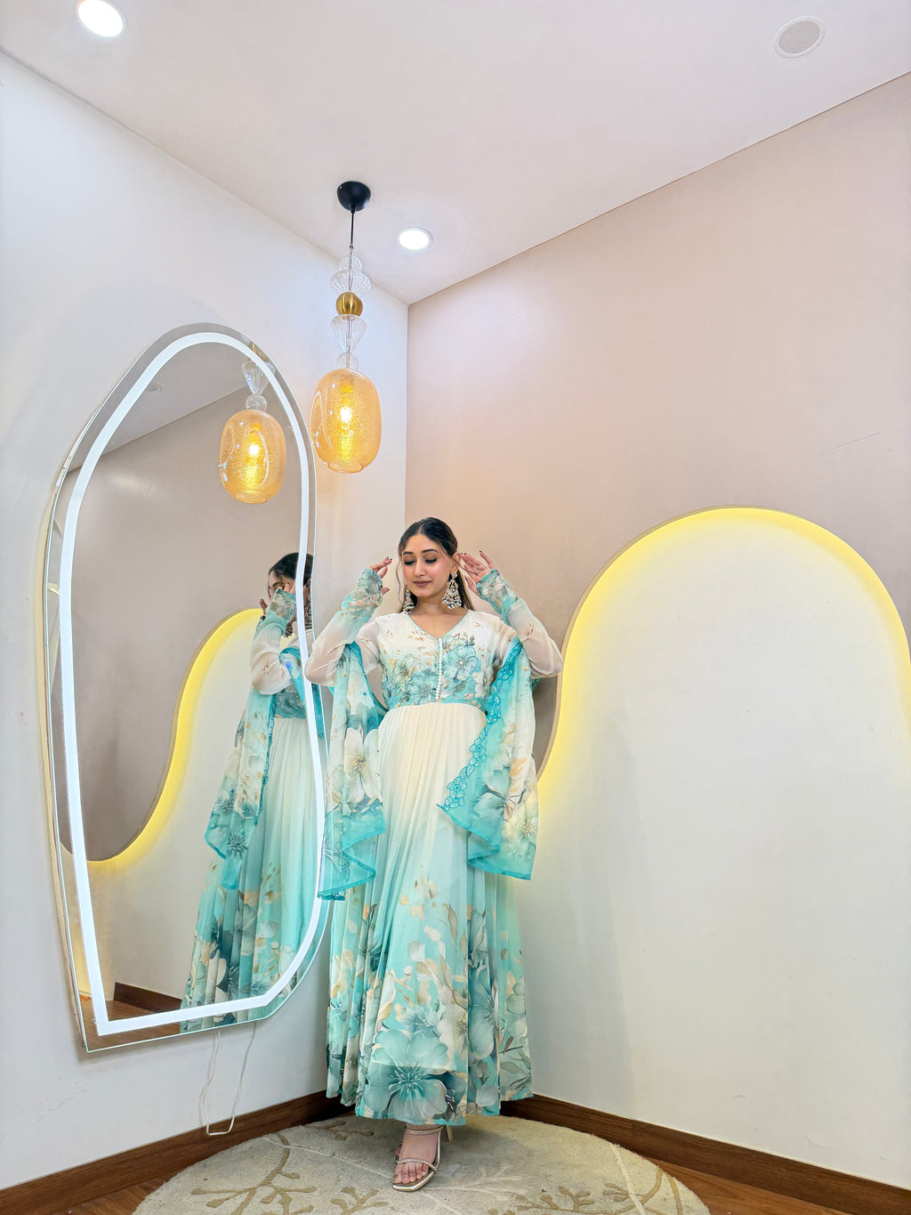 D536 ANARKALI PANT SUIT OUTFIT  GOWN