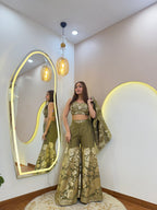 D736  SHARARA STYLE " CORD SET WID JECKET