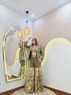 D736  SHARARA STYLE " CORD SET WID JECKET