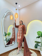 KASHMIRI EMBROIDERY OUTFIT  WOOLEN 3pc SET