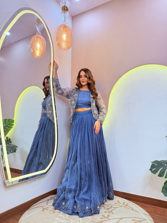 PARTY WEAR    CROP TOP LEHNGA