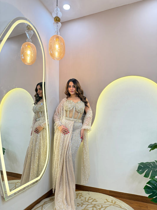 " FIRE" DRAPE SAREE