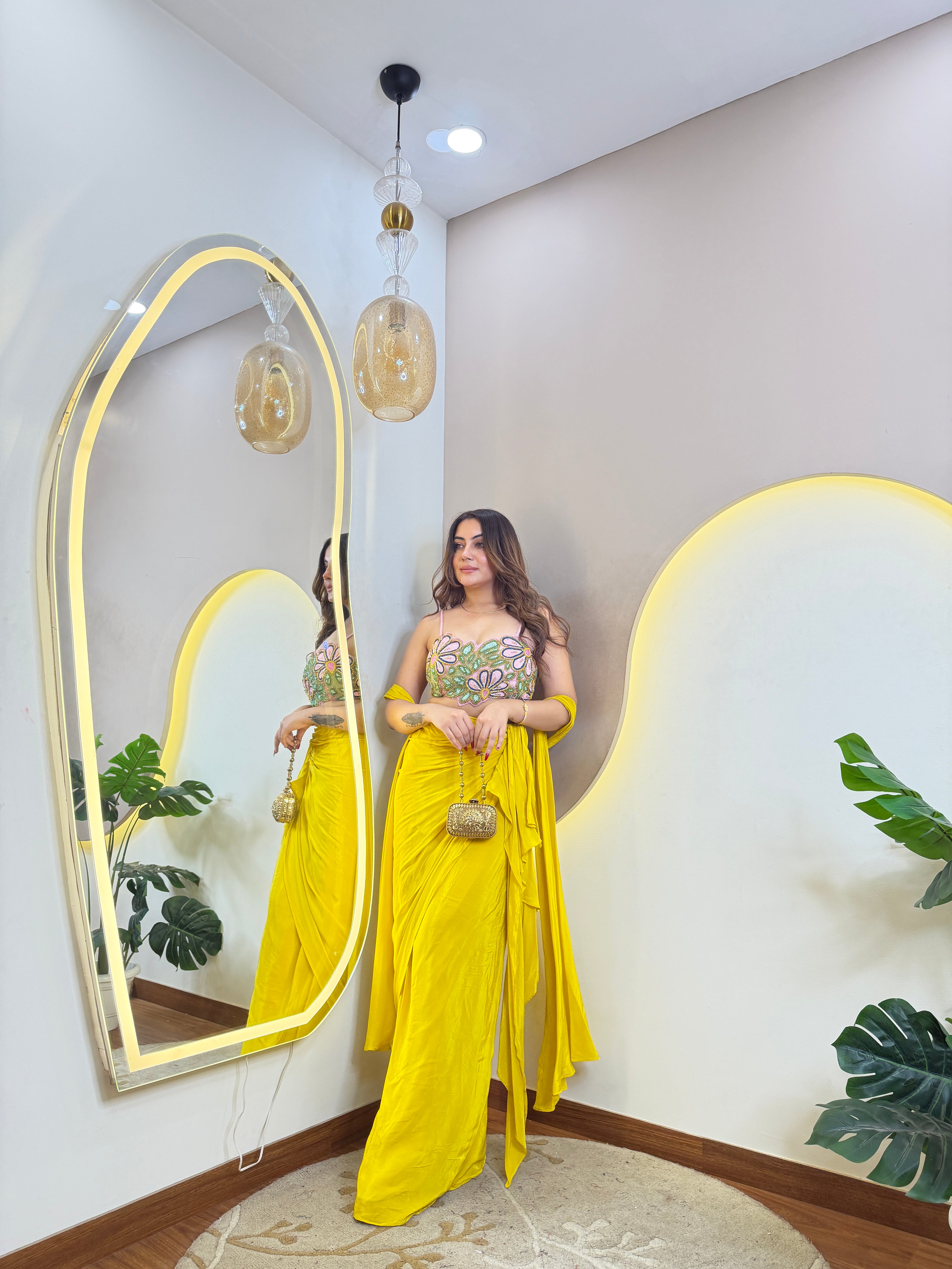D80 DHOTI  STYLE "  CORSET 3 PC
