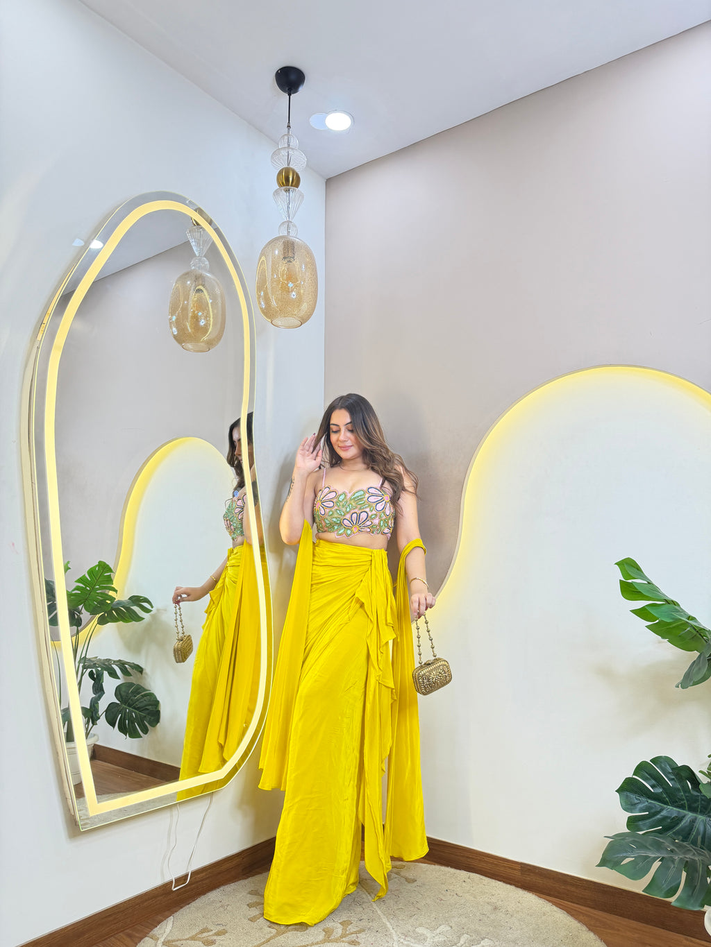D80 DHOTI  STYLE "  CORSET 3 PC