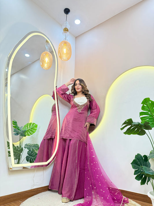 "TIA" SHARARA SUIT