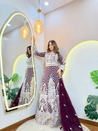 PEACOCK DESIGN EMBROIDERY OUTFIT GOWN