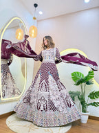 PEACOCK DESIGN EMBROIDERY OUTFIT GOWN