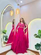 CREPE STYLE  OUTFIT CROP TOP SKIRT