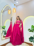 CREPE STYLE  OUTFIT CROP TOP SKIRT