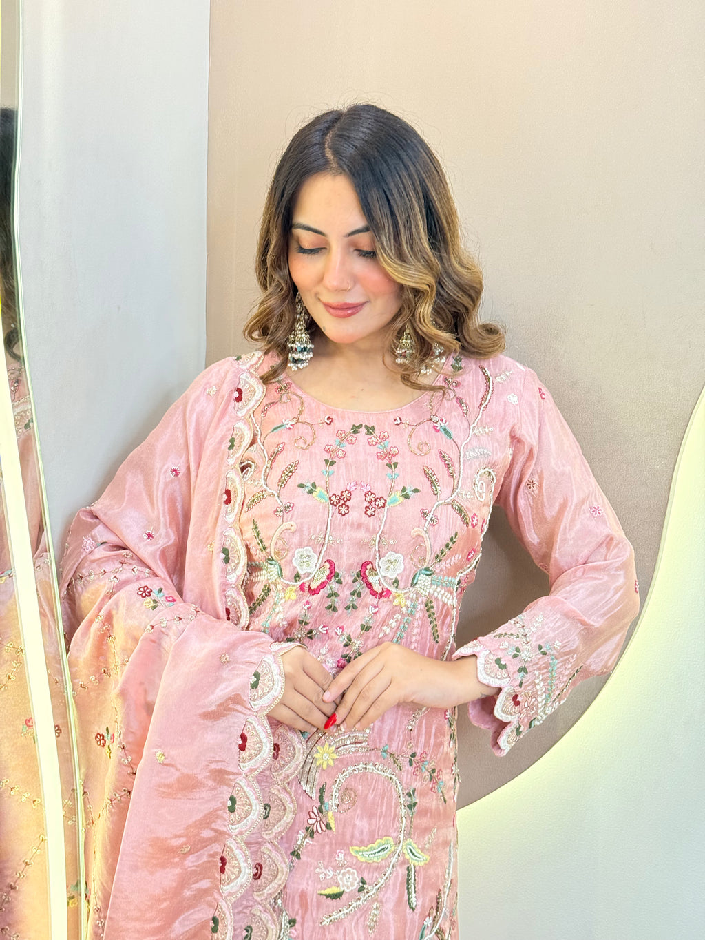 PUNJABI STYLE OUTFIT CROP TOP SKIRT