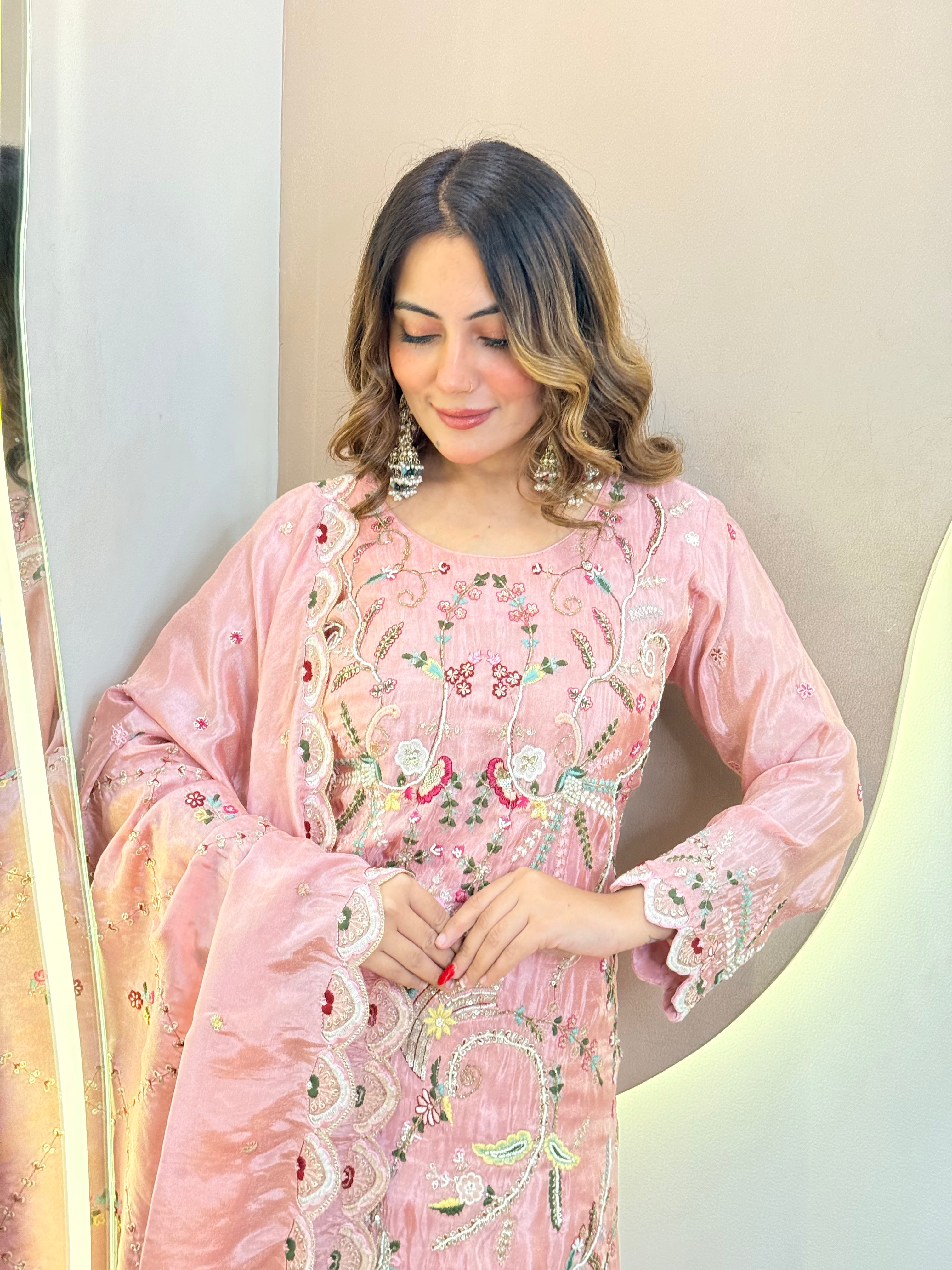 PUNJABI STYLE OUTFIT CROP TOP SKIRT