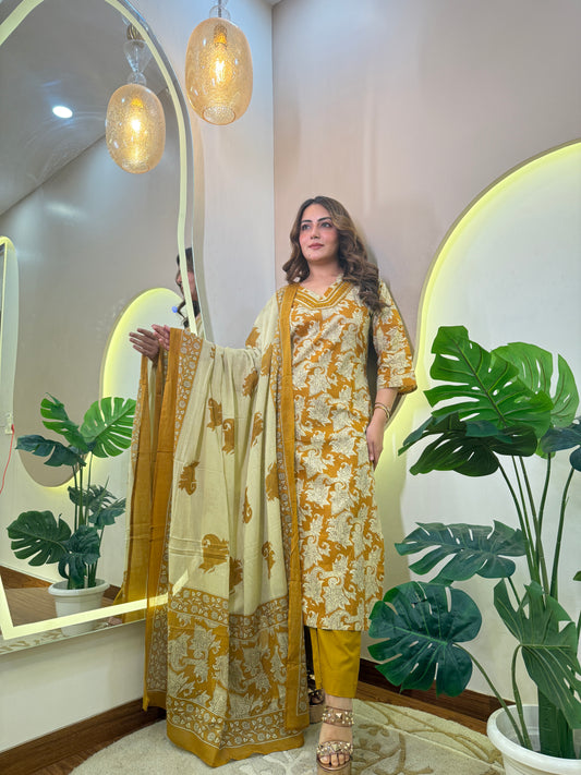 COTTON  3 PC SUIT