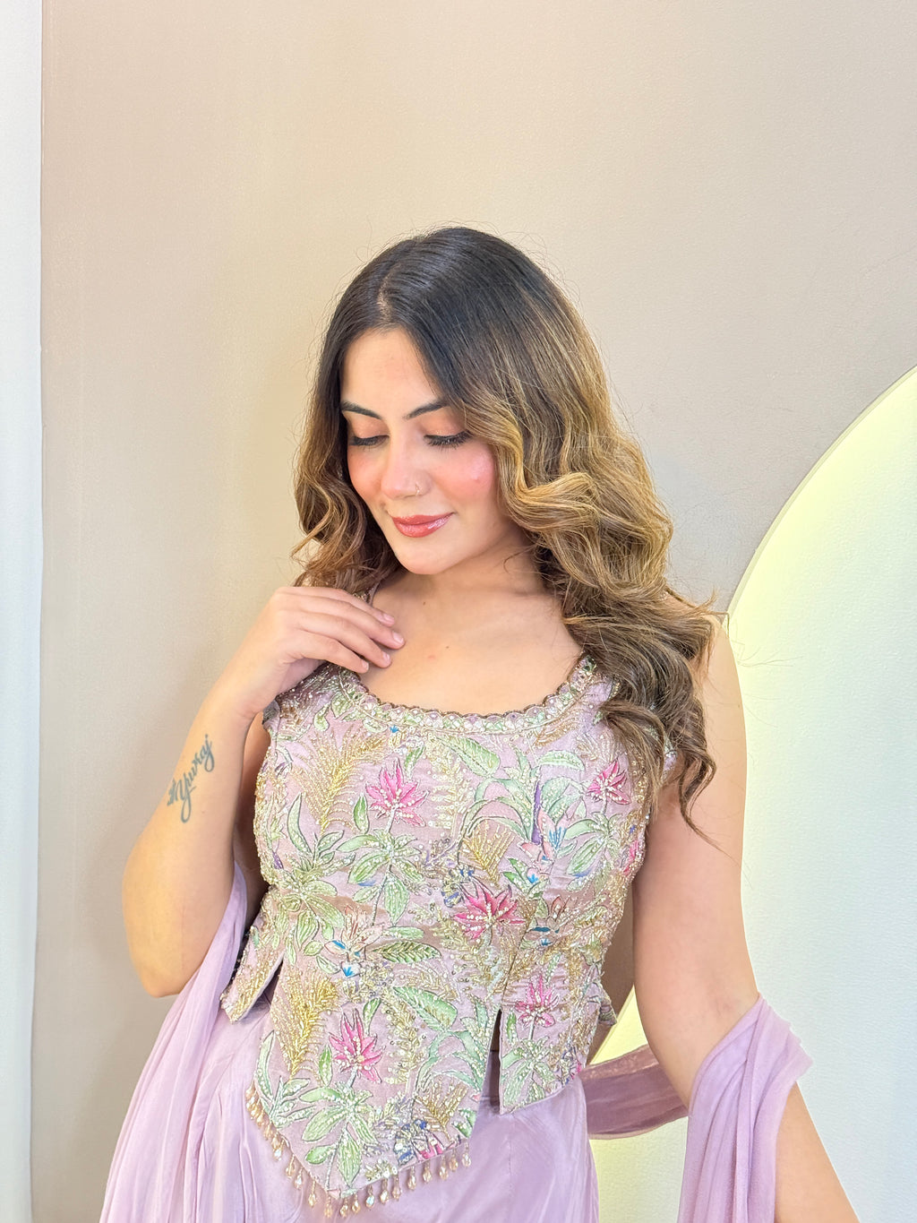 "CROP TOP" SHARARA SUIT STYLE