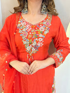 C654 RED OUTFIT SHARARA SUIT