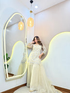 "CREAM " SHARARA OUTFIT SUIT