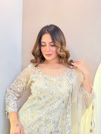 "CREAM " SHARARA OUTFIT SUIT