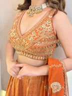 BANARSI SILK OUTFIT CROP TOP SKIRT