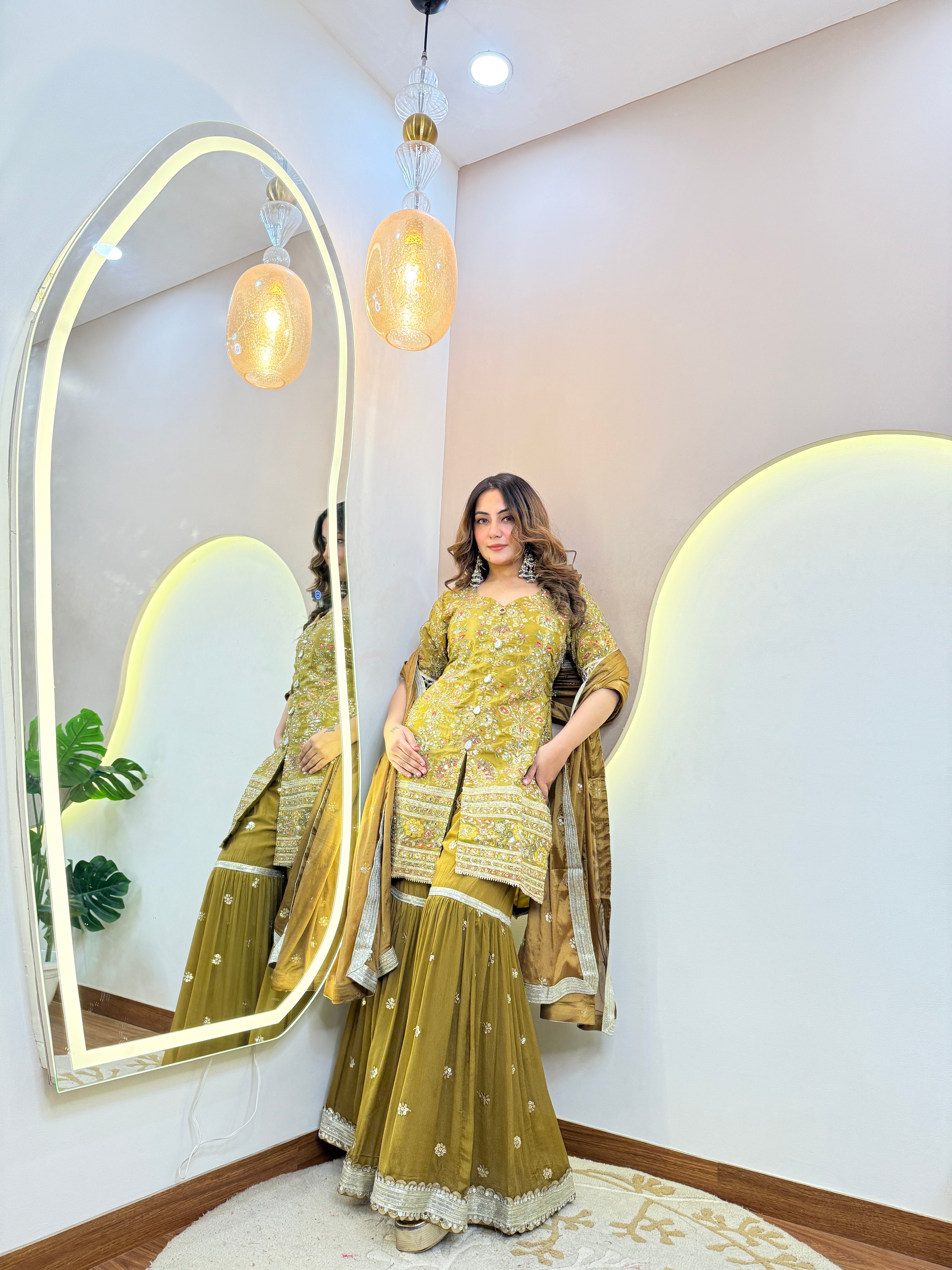 "MEHNDI GREEN OUTFIT" PARTYWEAR SUIT