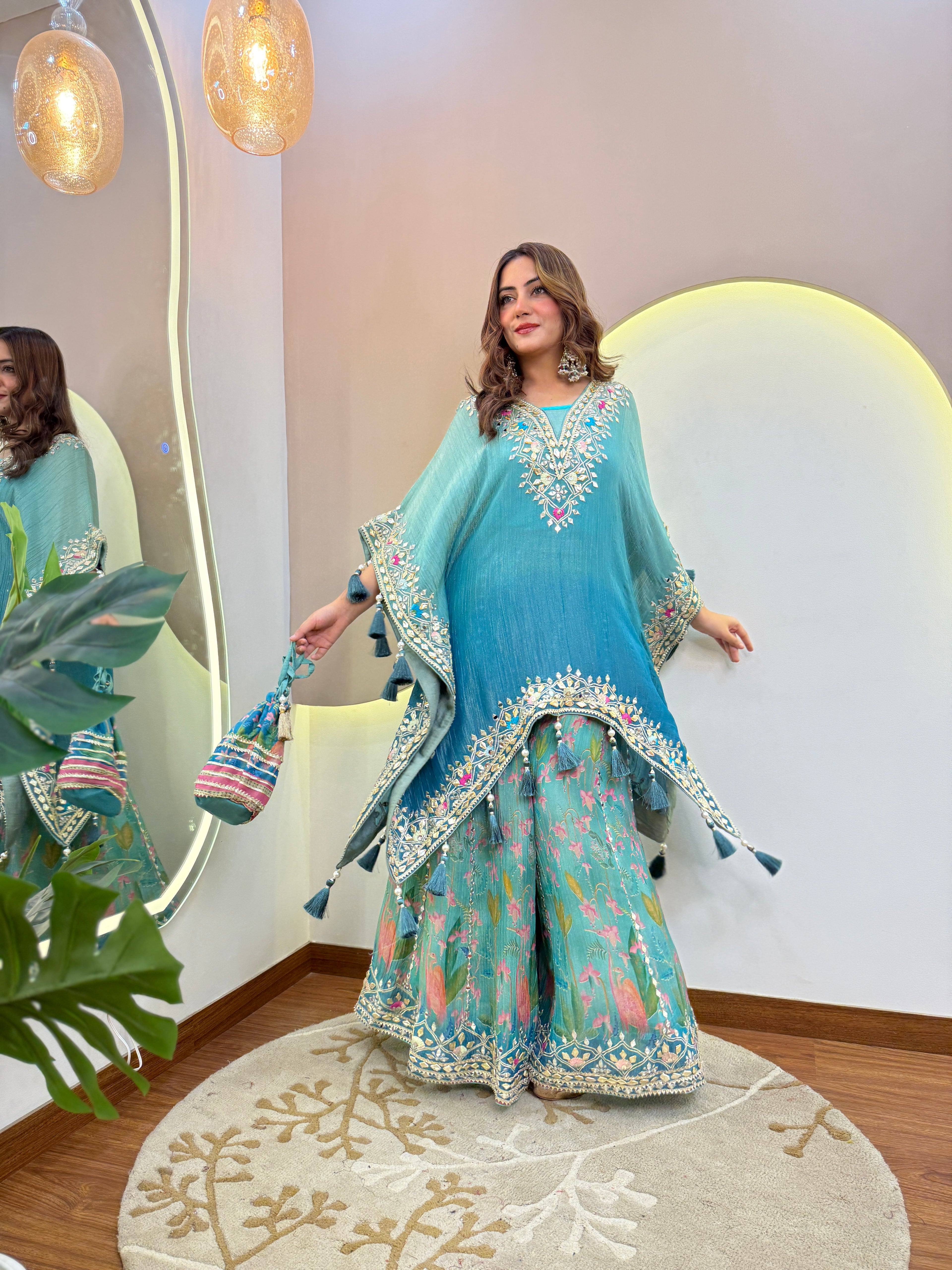 B705 Kaftan Sharara Set