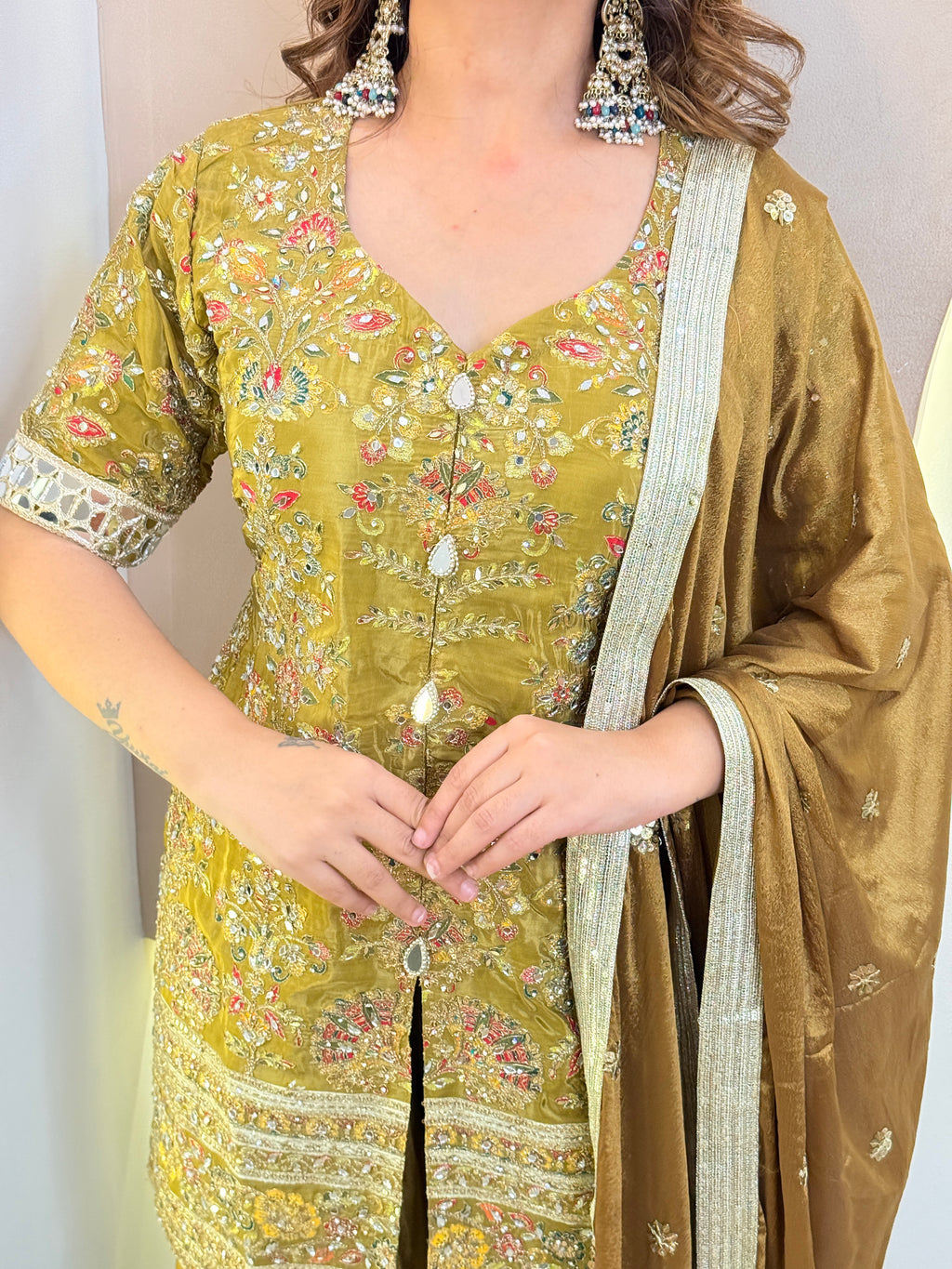 "MEHNDI GREEN OUTFIT" PARTYWEAR SUIT