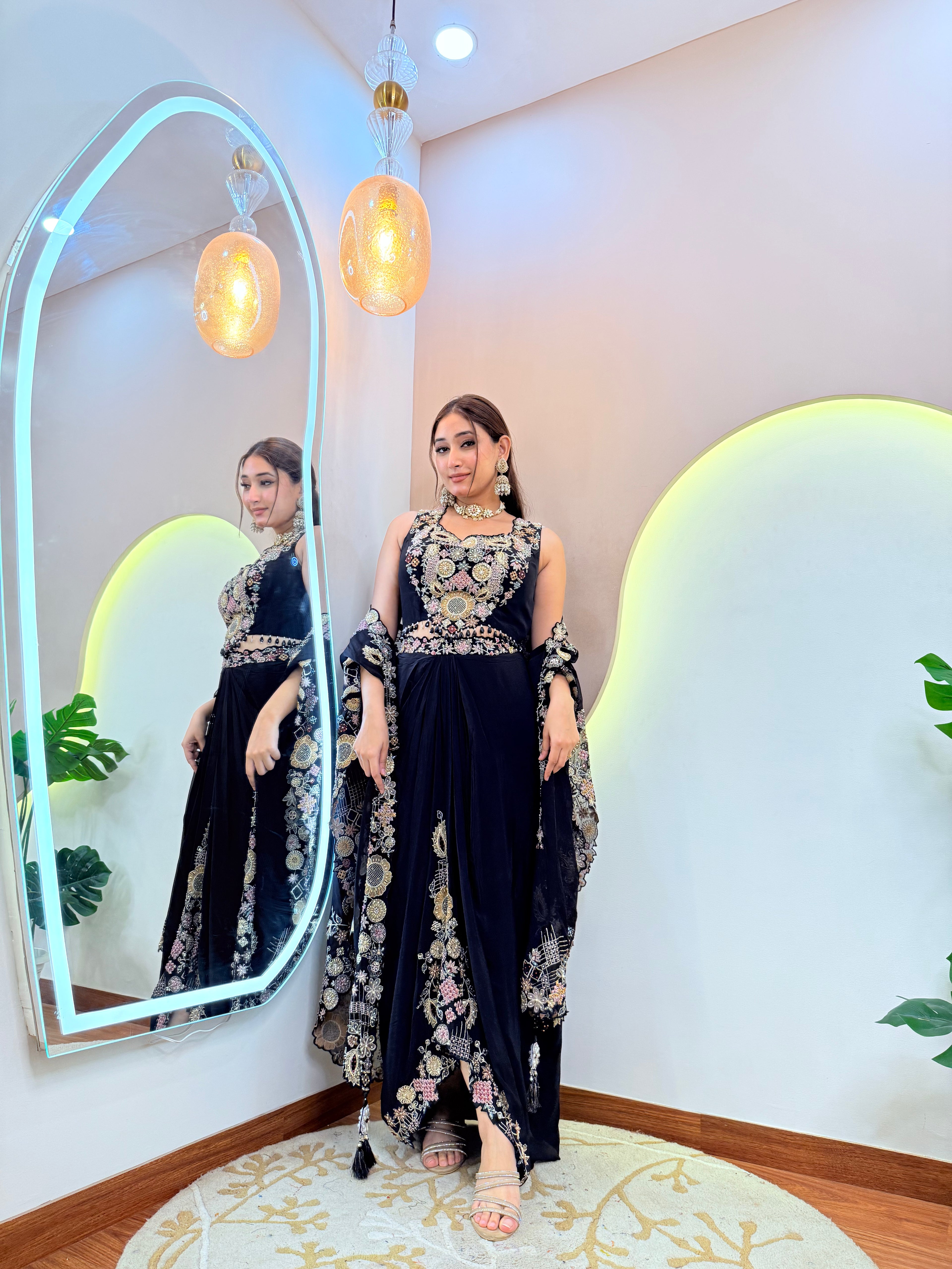 "SOFIYA" Crepe Dhoti Style