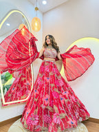 FLOWER PRINT OUTFIT LEHNGA CHOLI