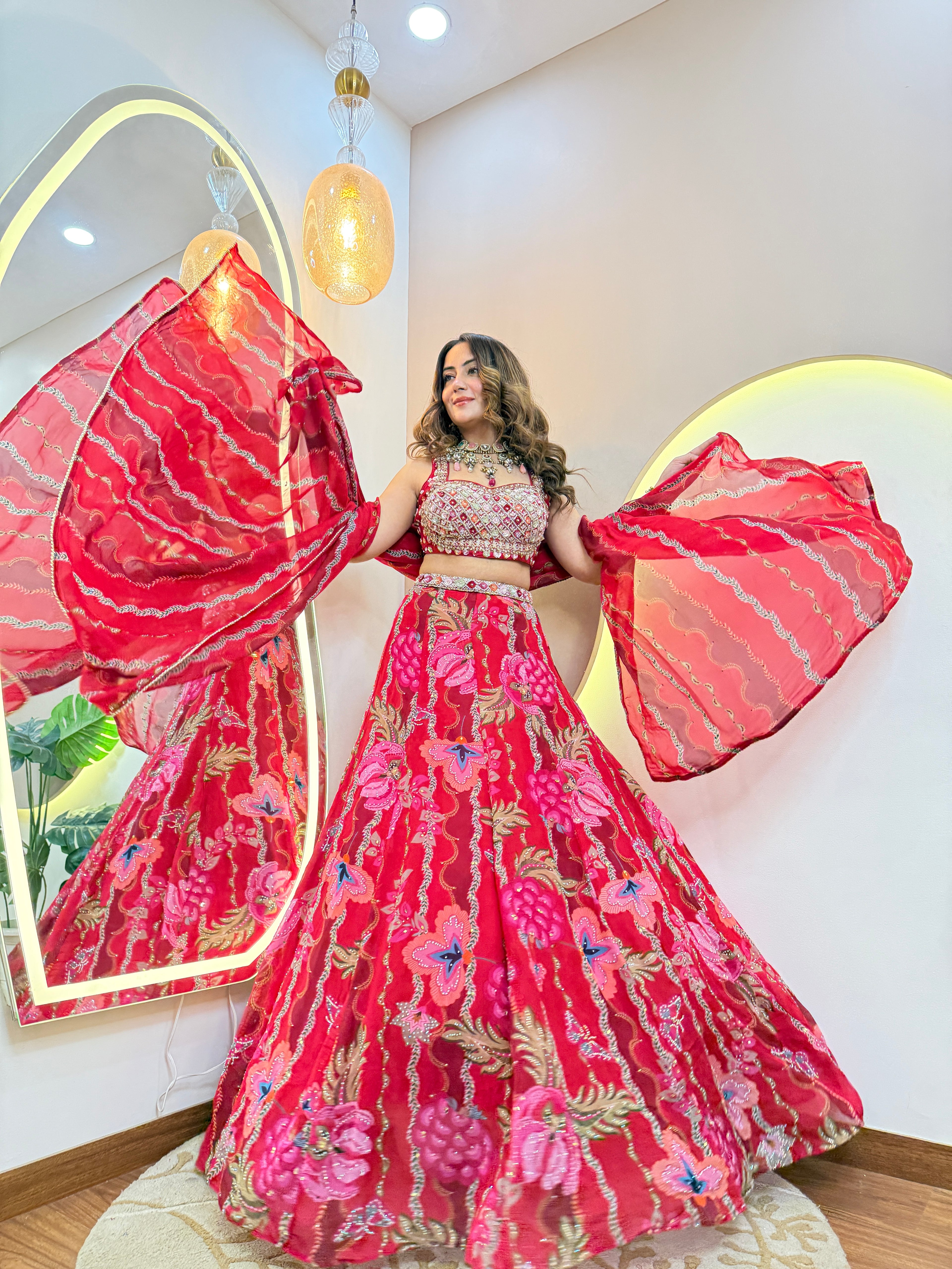 FLOWER PRINT OUTFIT LEHNGA CHOLI